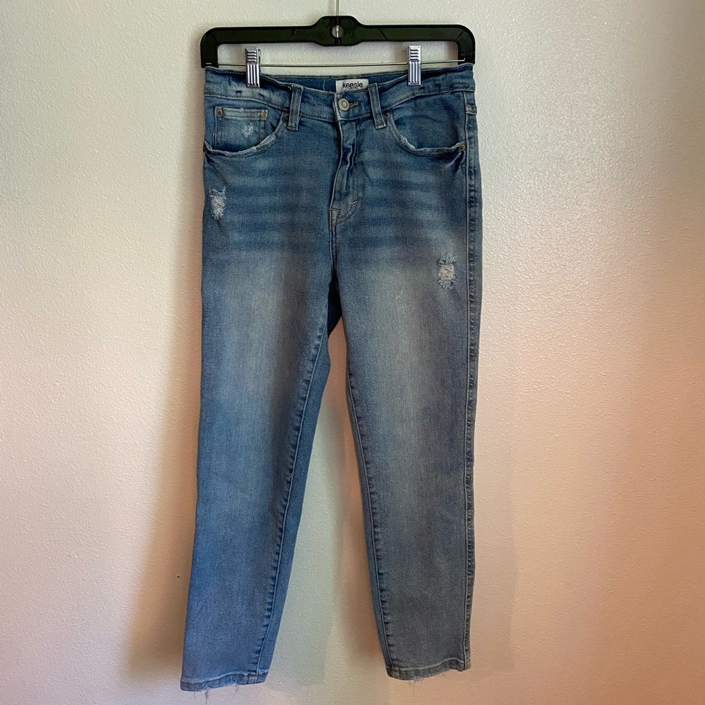Kensie Blue Ankle Cropped Jeans with Modern Cut